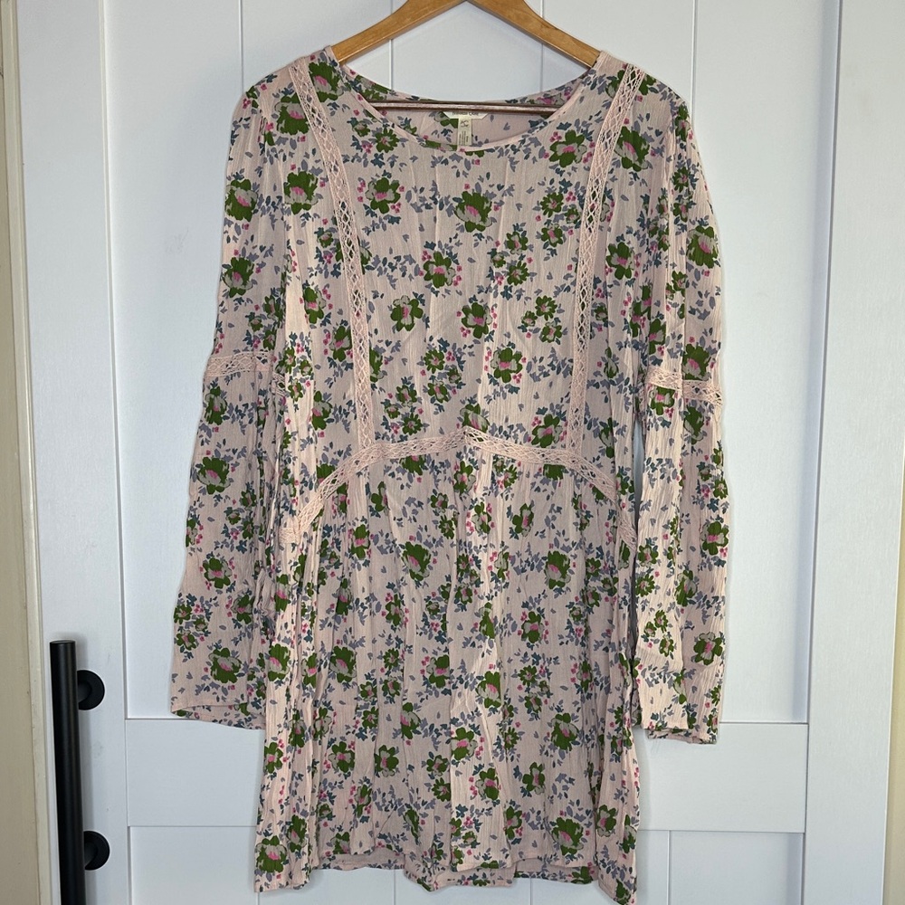 Matilda Jane Floral Mini Dress - Pink and Green Size Large